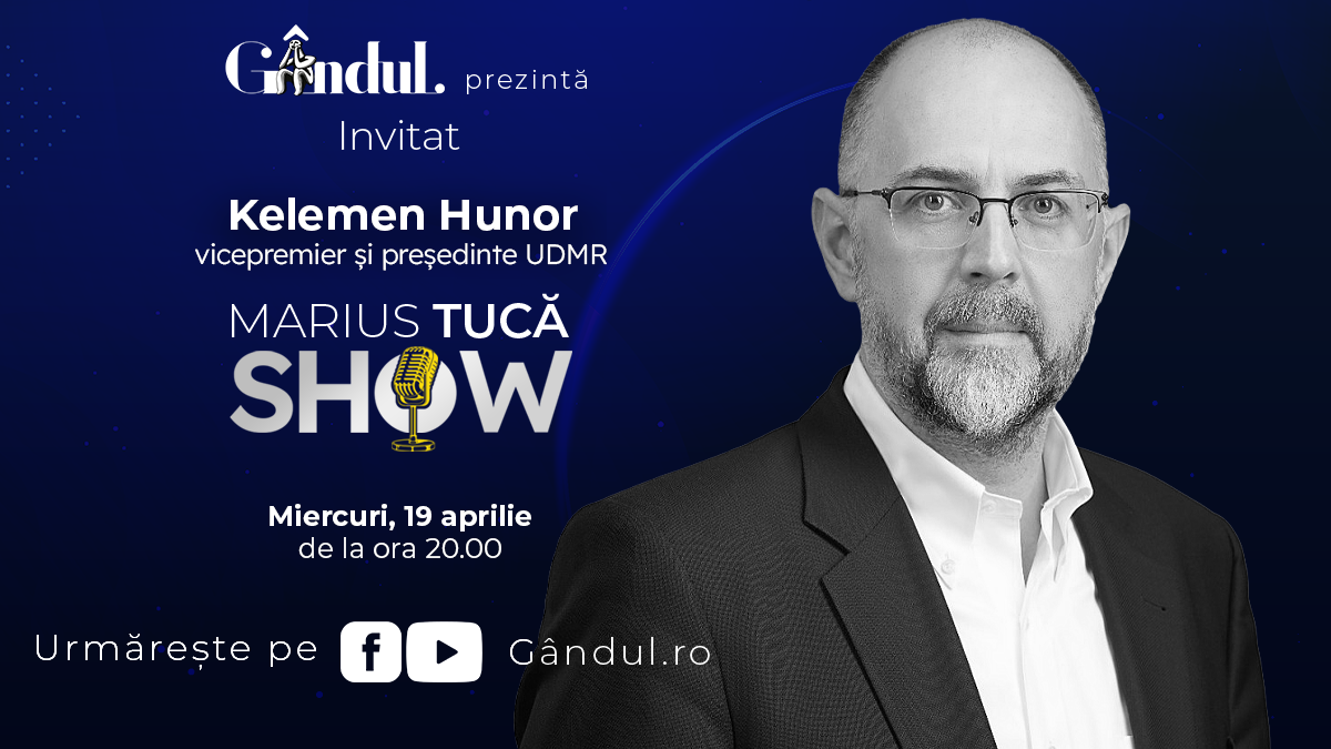 MARIUS TUCĂ SHOW începe miercuri, 19 aprilie, de la ora 20.00, live pe gândul.ro