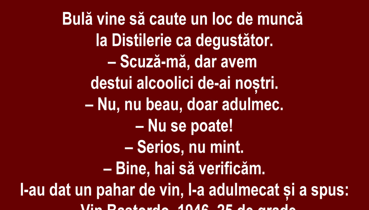 BANC | Bulă vrea să se angajeze la Distilerie