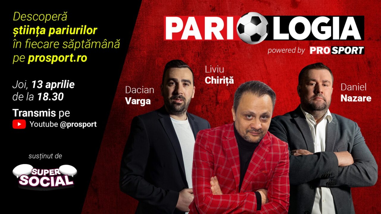 PROSPORT lansează PARIOLOGIA, o emisiune cu Liviu Chiriță, cel care a câștigat 165.000 de euro cu un bilet fabulos, Daniel Nazare și Dacian Varga!