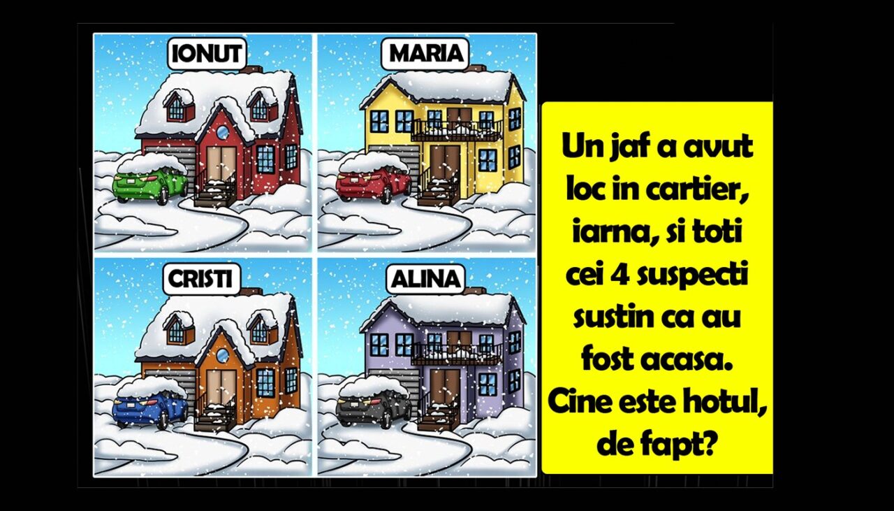 TEST IQ | Cine e hoțul din cartier: Ionuț, Maria, Cristi sau Alina?