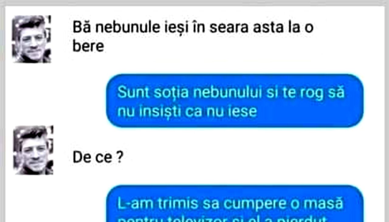 Bancul de vineri | „L-am trimis să cumpere o masă pentru televizor și a pierdut toți banii la păcănele”