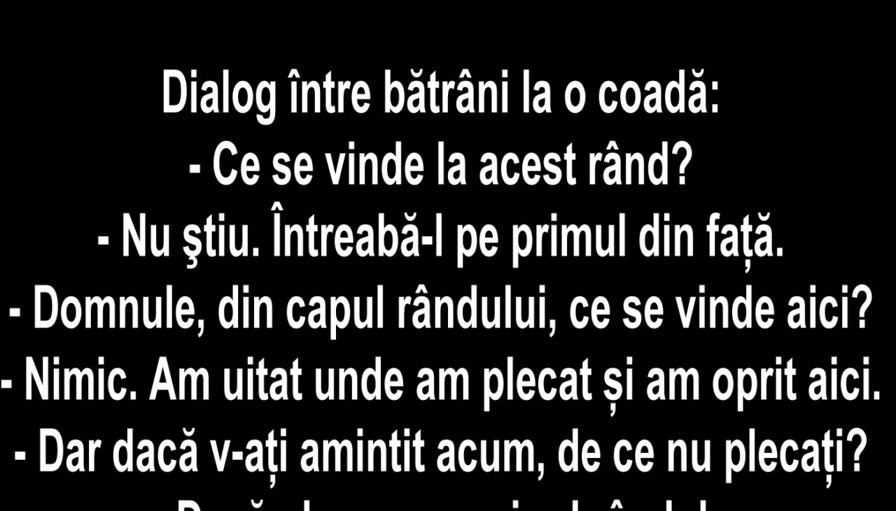 BANC | Dialog între bătrâni la coadă
