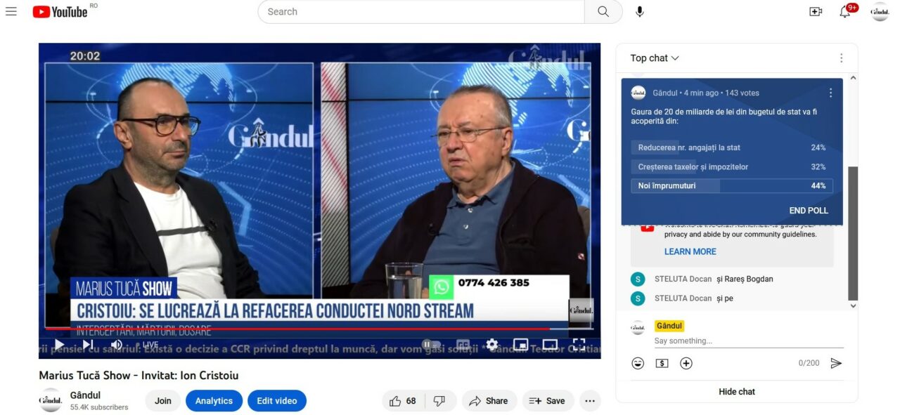 POLL Marius Tucă Show: Cum va fi acoperită „gaura” de 20 de miliarde de lei din bugetul de stat? Ce au răspuns cititorii