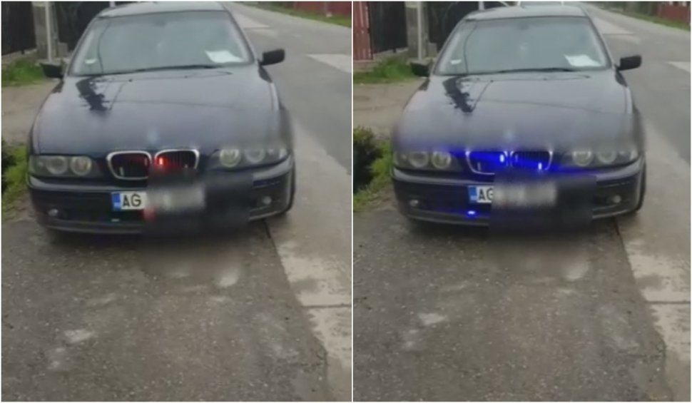 Un bărbat din Argeș și-a transformat bolidul în autospecială de poliție. Cum au reacționat autoritățile