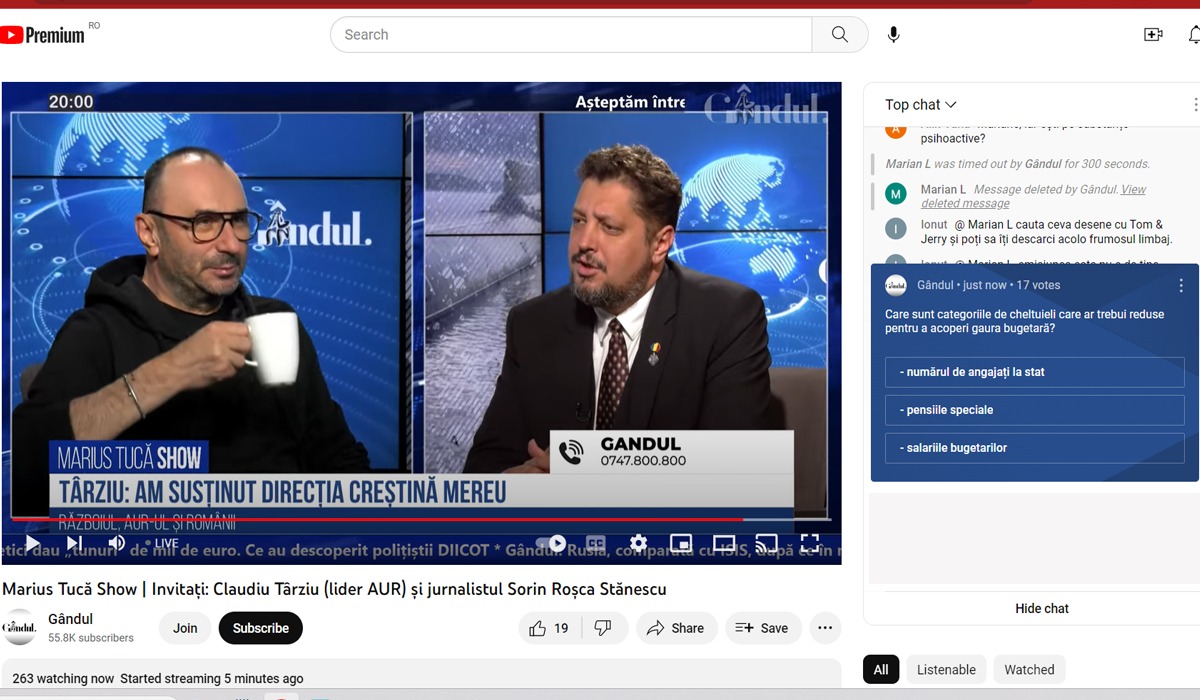 POLL Marius Tucă Show: „Care sunt categoriile de cheltuieli care ar trebui reduse pentru a acoperi gaura bugetară?”