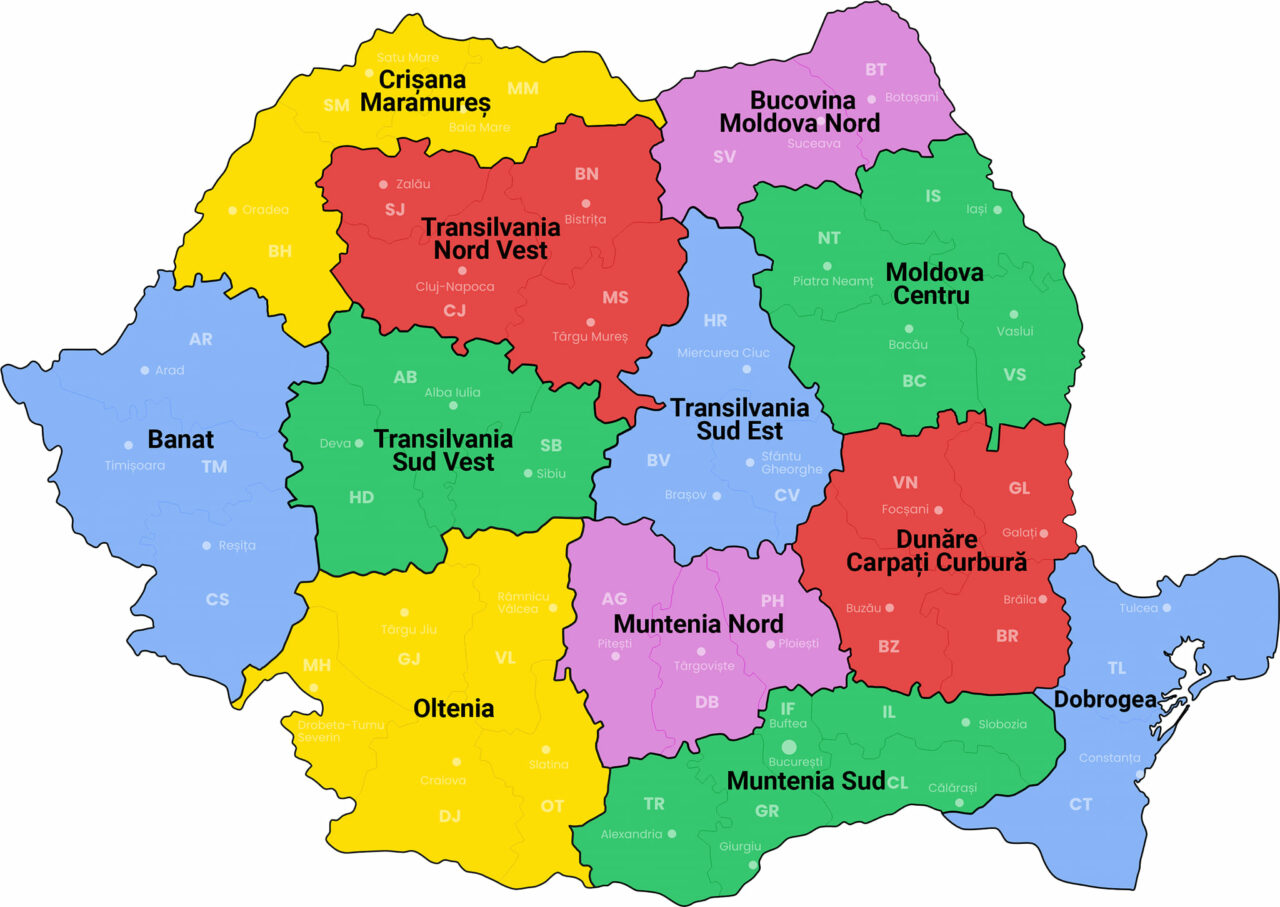 România ar putea fi reorganizată în 12 județe, conform unui proiect de lege. Cum ar putea fi împărțită țara