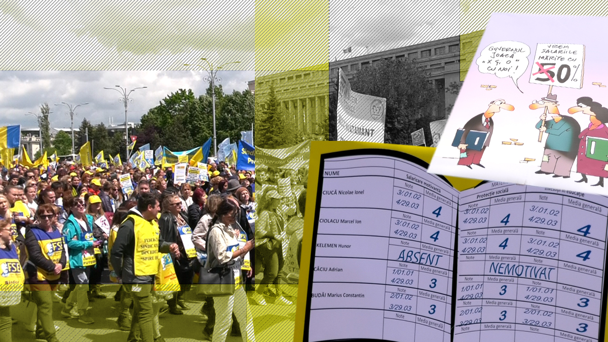 VIDEO | Mii de angajați din învățământ au protestat la Guvern și Parlament. ”Am salariul mai mic decât un șofer, nu pot să plătesc teancul de facturi”