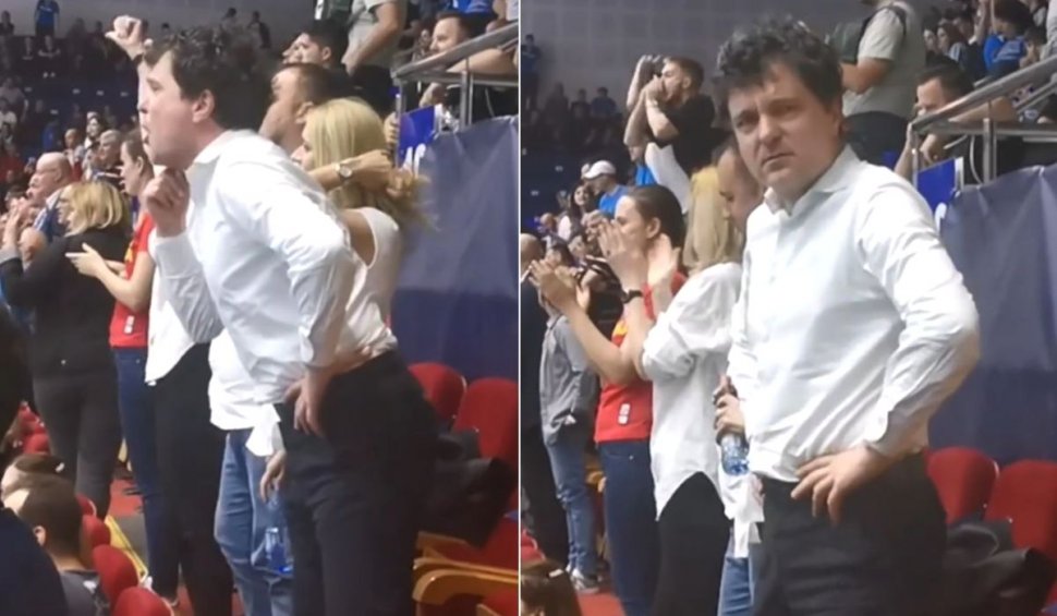 VIDEO | Primarul Capitalei, Nicuşor Dan, surprins când huiduie la meciul de handbal dintre CSM Bucureşti şi Esbjerg