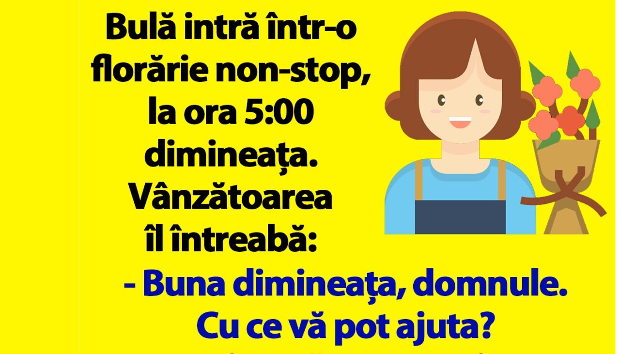 BANC | Bulă intră într-o florărie non-stop, la ora 5:00 dimineața