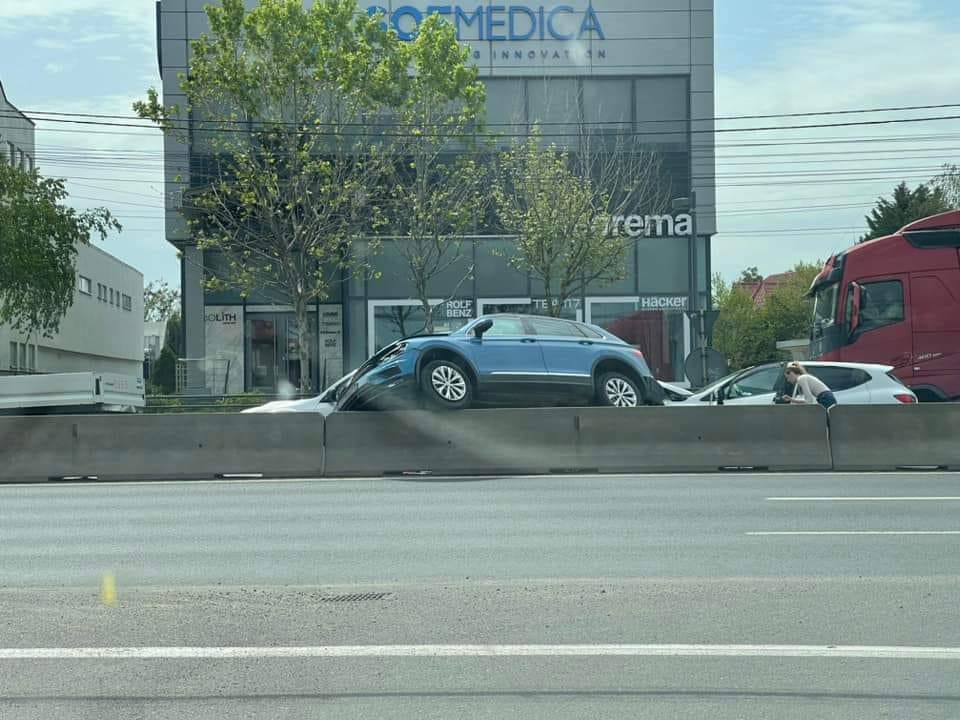 FOTO | Principesa Sofia, implicată într-un accident pe DN1, în localitatea Corbeanca