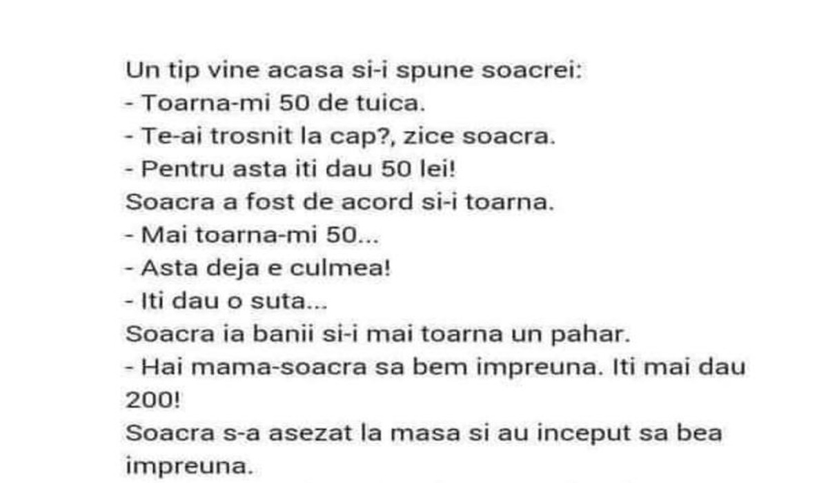 Bancul de LUNI | ”Dragul meu, i-ai dat pensia mamei?”