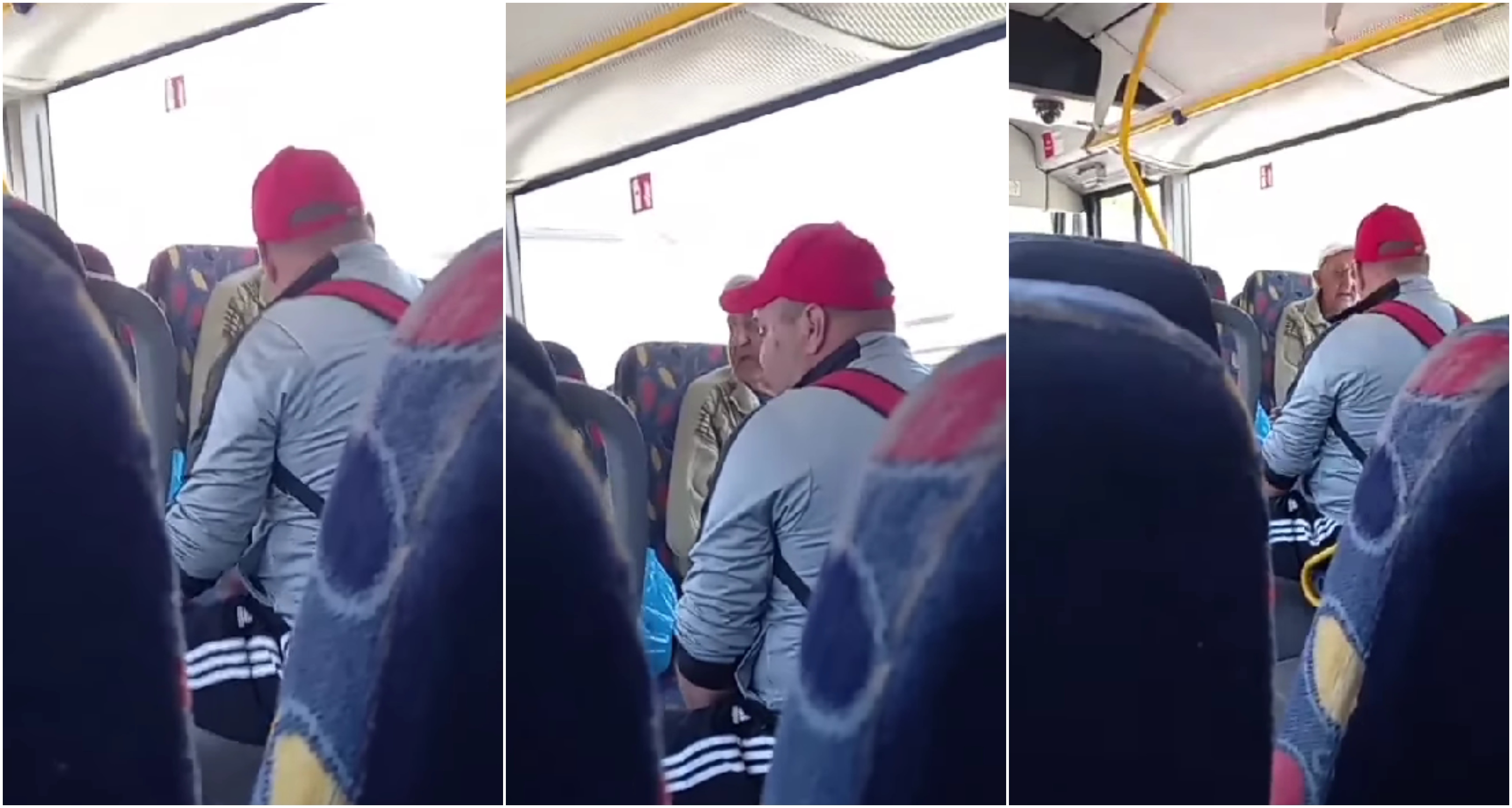 VIDEO ȘOCANT | Un bătrân este lovit cu brutalitate de un bărbat, într-un autobuz. Nimeni nu a intervenit!