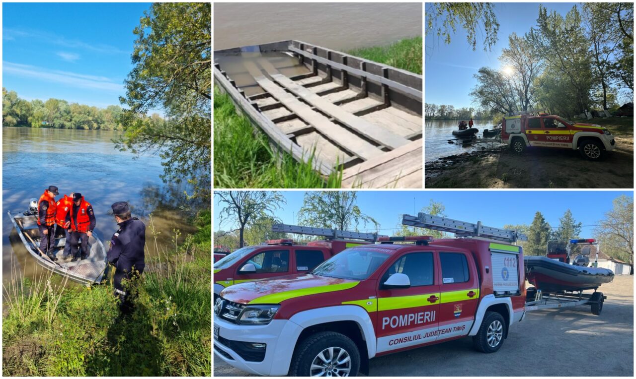 VIDEO | Primele imagini cu barca răsturnată în Mureş. Ambarcațiunea a fost găsită la patru kilometri de locul accidentului în care un copil a murit