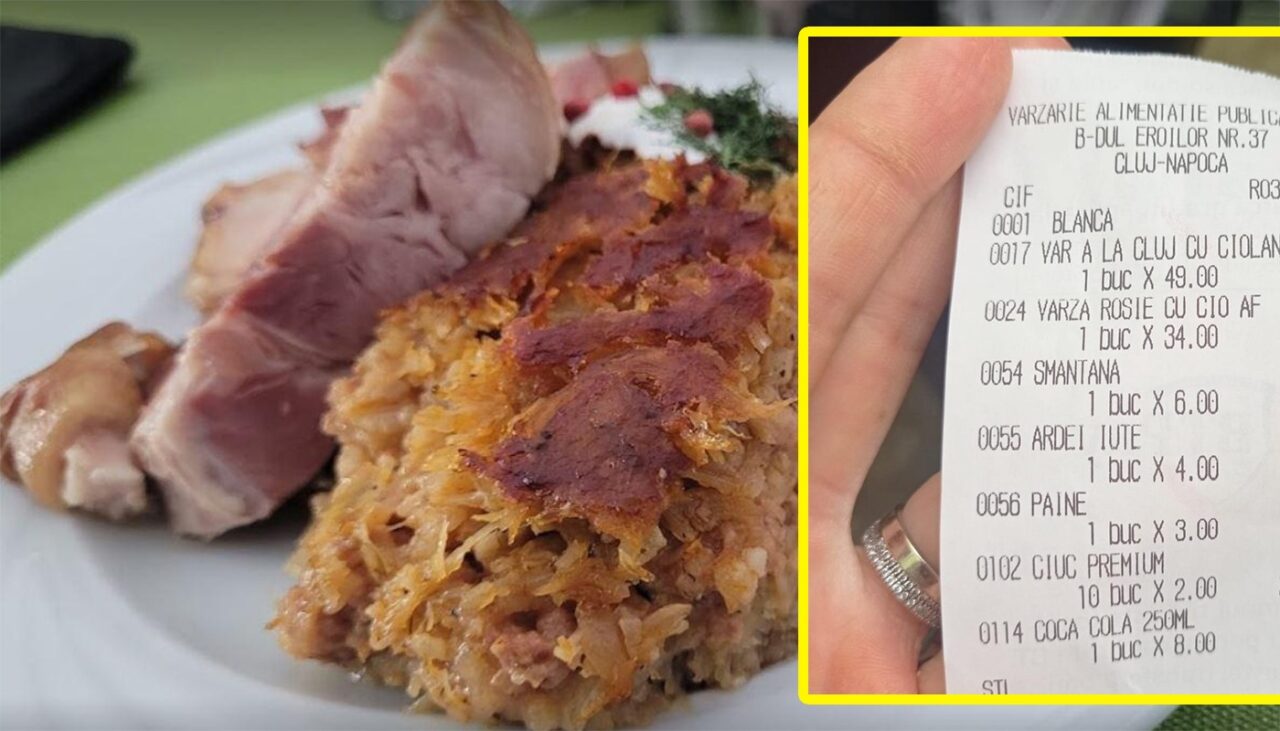 Câți lei a dat un turist pe o porție de „varză a la Cluj”, într-un restaurant din Cluj-Napoca: „Grozav s-a SCUMPIT!”