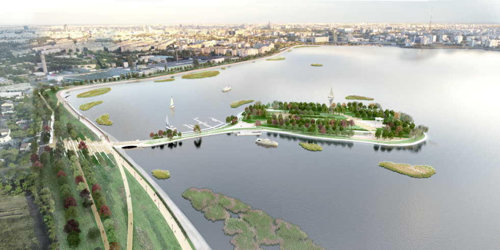 Proiectul Lacul Morii, o investiție de 25-30 milioane de euro. Insula ar trebui să fie gata la finalul anului viitor, iar parcul peste doi ani