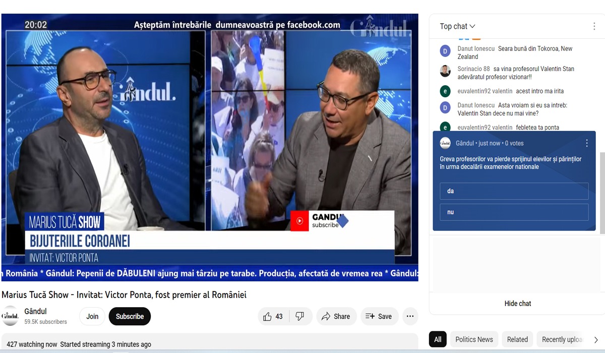 POLL Marius Tucă Show: Greva profesorilor va pierde sprijinul elevilor și părinților în urma decalării examenelor naționale?