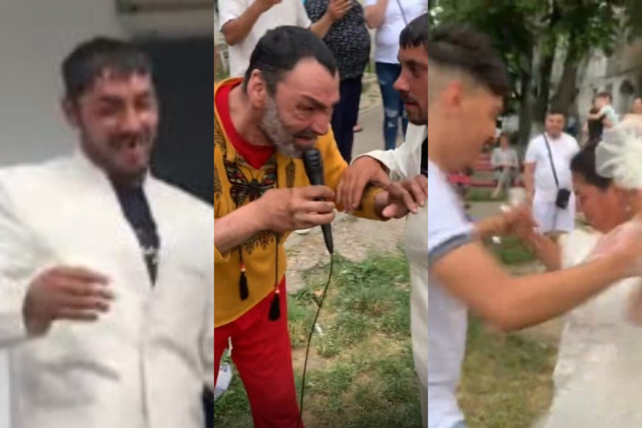 VIDEO | „Nuntă” virală în Vaslui! „Lică la microfon!” Mirii au dansat în șlapi, iar invitații au făcut dedicații în fața blocului