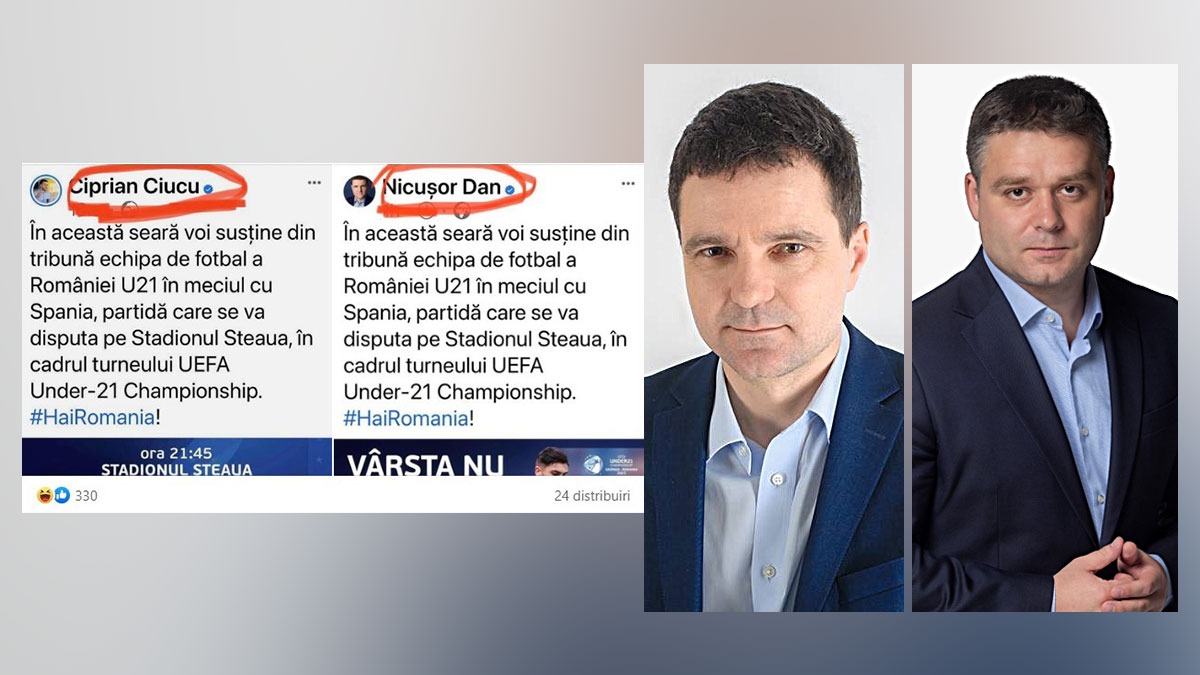 EXCLUSIV | Culisele „plagiatului” cu mesaje de susținere a Naționalei U21. Cum a vrut Ciprian Ciucu să-l atace pe Nicușor Dan, dar nu i-a „ieșit”