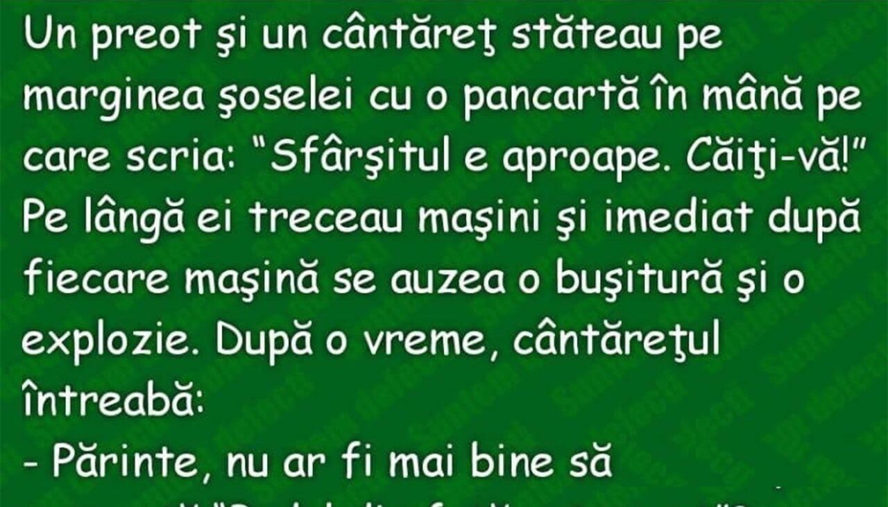 Bancul de luni | „Sfârșitul e aproape. Căiți-vă!”