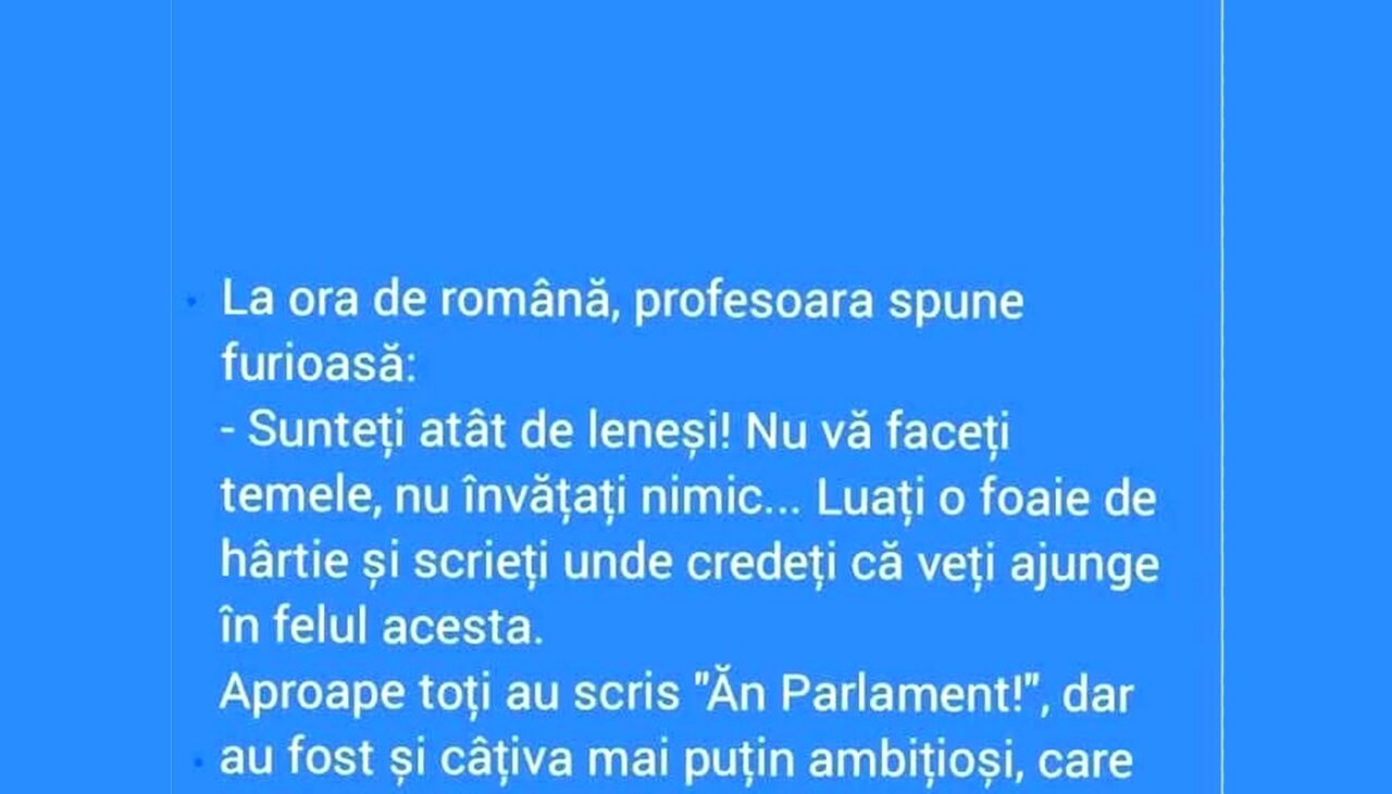 BANCUL de joi | Profa de română și elevii leneși