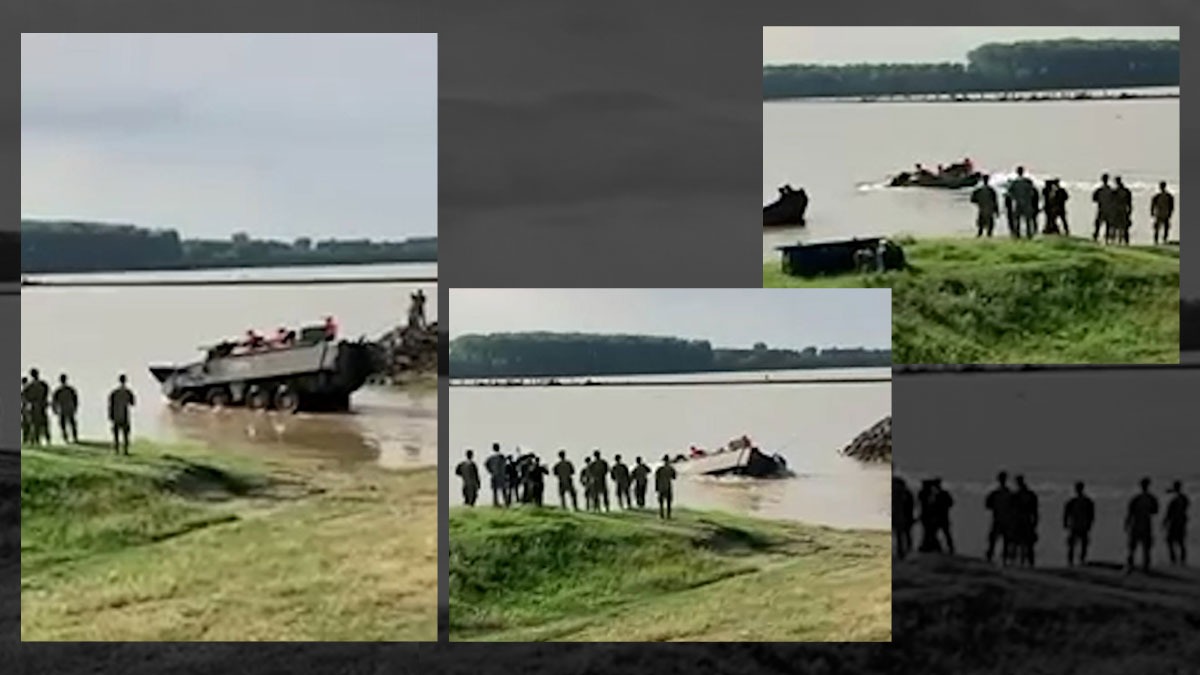 INCIDENT la exercițiul NATO din România: O blindată Piranha 3 s-a scufundat în timp ce militarii încercau să traverseze Brațul Borcea