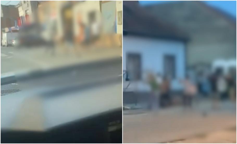 Paznicul unei săli de jocuri, bătut cu sălbăticie de un client. Un martor a filmat scenele șocante