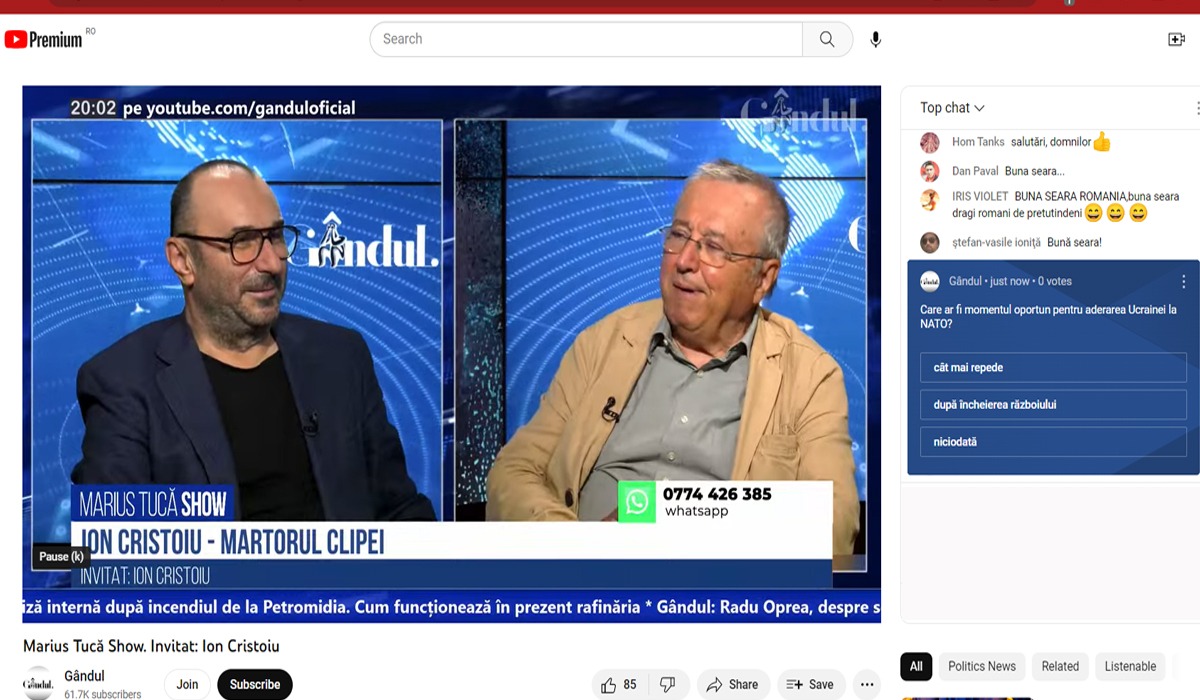 POLL Marius Tucă Show „Care ar fi momentul oportun pentru aderarea