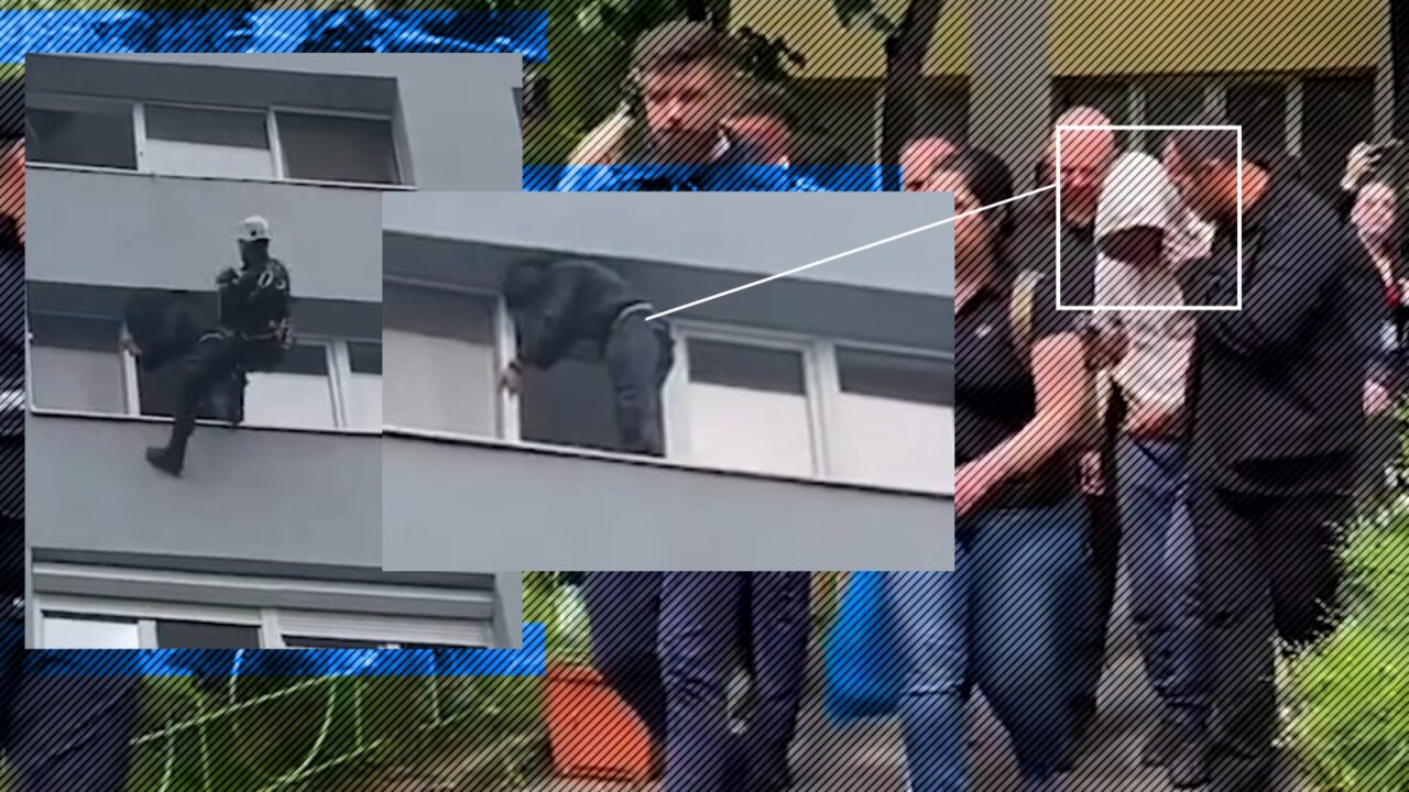 VIDEO. Operațiune spectaculoasă. Militarul care amenința de 24 de ore că se aruncă în gol, salvat de un alpinist care a a coborât pe faţada blocului