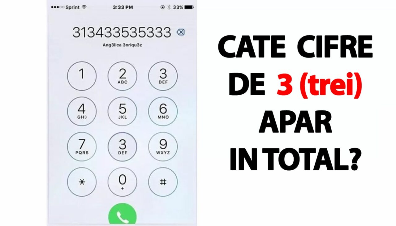 TEST de logică | Câte cifre de 3 sunt, în total, pe ecranul acestui telefon mobil?