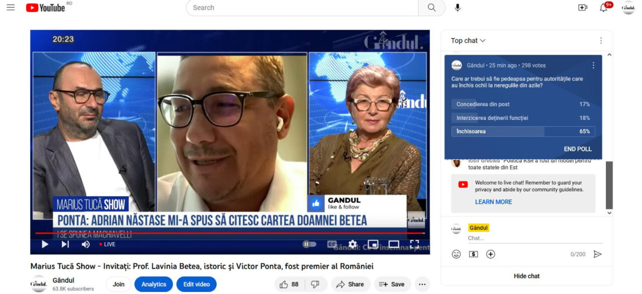 POLL Marius Tucă Show: „Care ar trebui să fie pedeapsa pentru autoritățile care au închis ochii la neregulile din azile?”