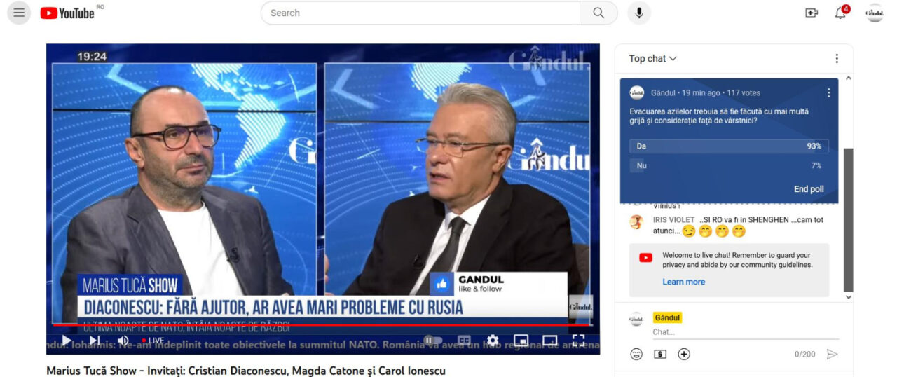 POLL Marius Tucă Show: „Evacuarea azilelor trebuia să fie făcută cu mai multă grijă și considerație față de vârstnici?”