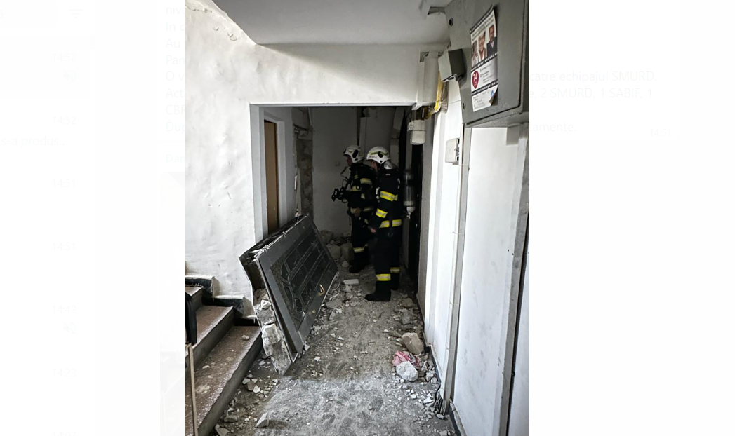 EXPLOZIE într-un bloc din București. O persoană are nevoie de îngrijiri medicale / 40 de locatari, evacuați de pompieri