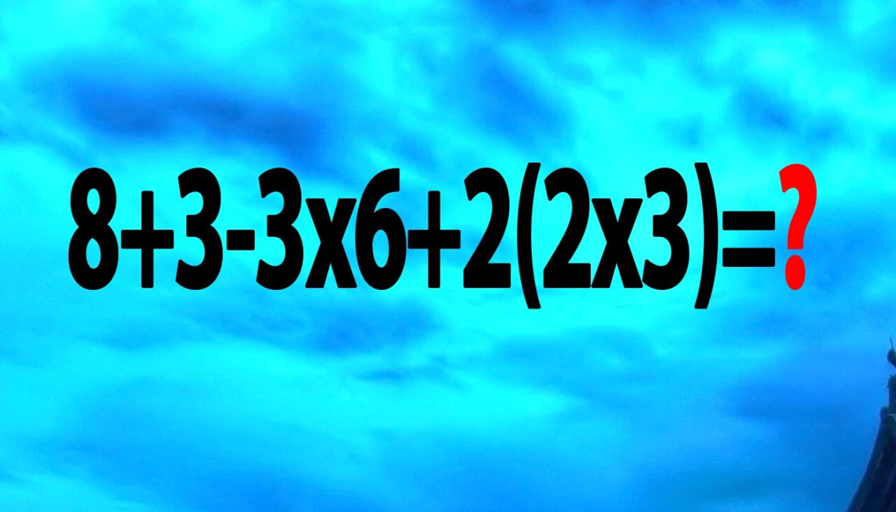Test de matematică de clasele primare | 8+3-3×6+2(2×3)=?