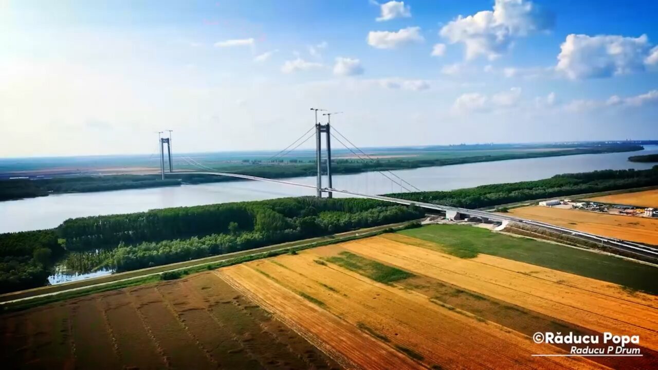 VIDEO | Cum arată cea mai spectaculoasă construcție din România, cu o zi înainte de deschidere. Podul de la Brăila, construit de Webuild, este gata