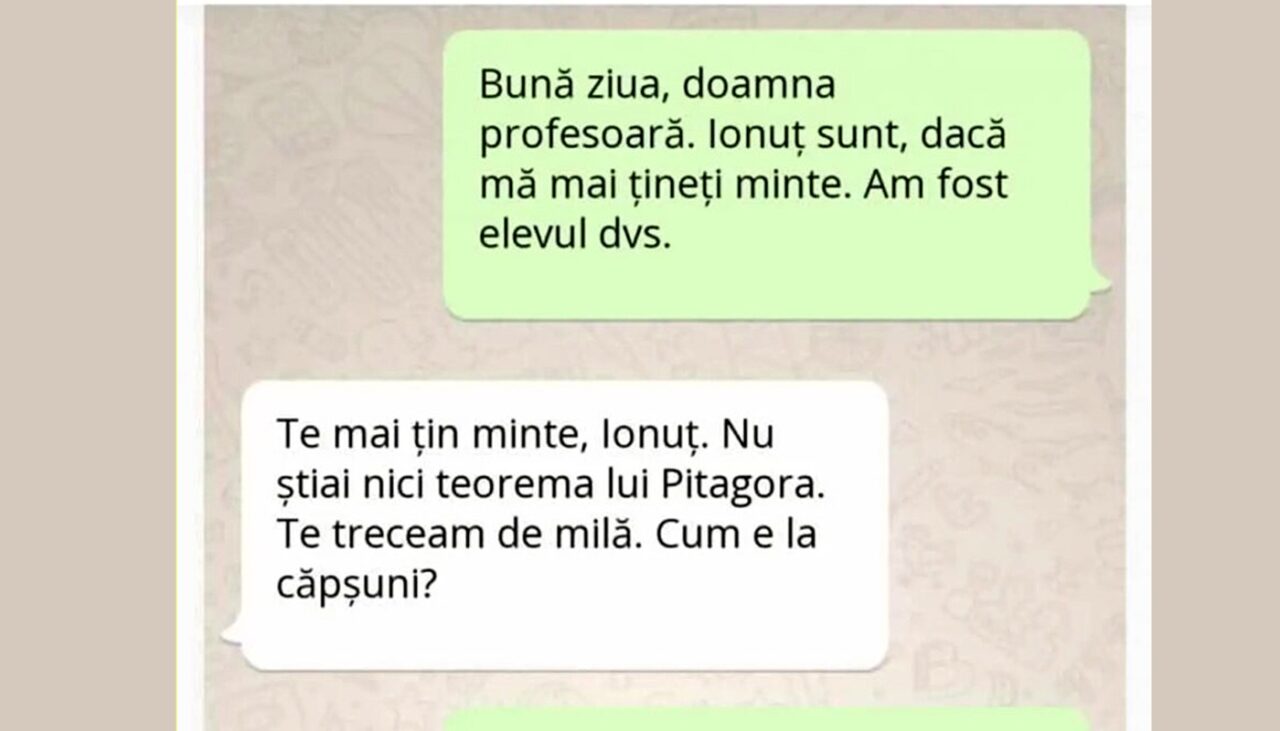 Bancul de sâmbătă | Ionuț, doamna profesoară și teorema lui Pitagora