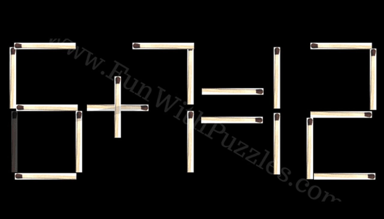 Test de inteligență | Mutați un singur băț de chibrit pentru a corecta 6+1=12