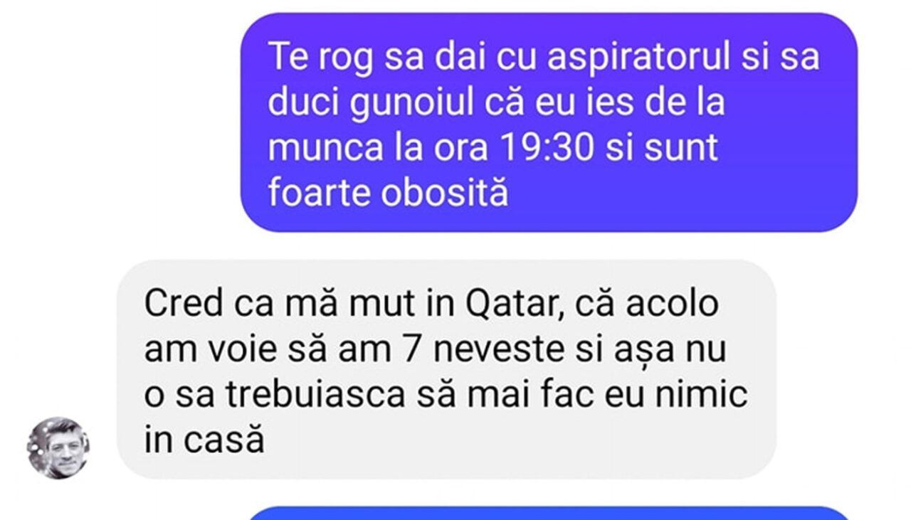 Bancul de marți | „Te rog să dai cu aspiratorul și să duci gunoiul”