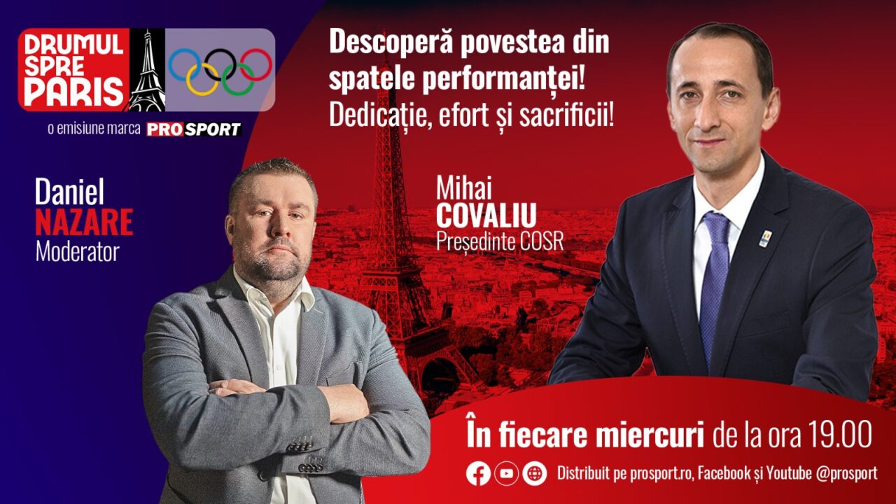Începe o nouă emisiune ProSport: DRUMUL SPRE PARIS, în fiecare miercuri, ora 19.00! Sportivii vor fi „bombardați” cu întrebări de Daniel Nazare