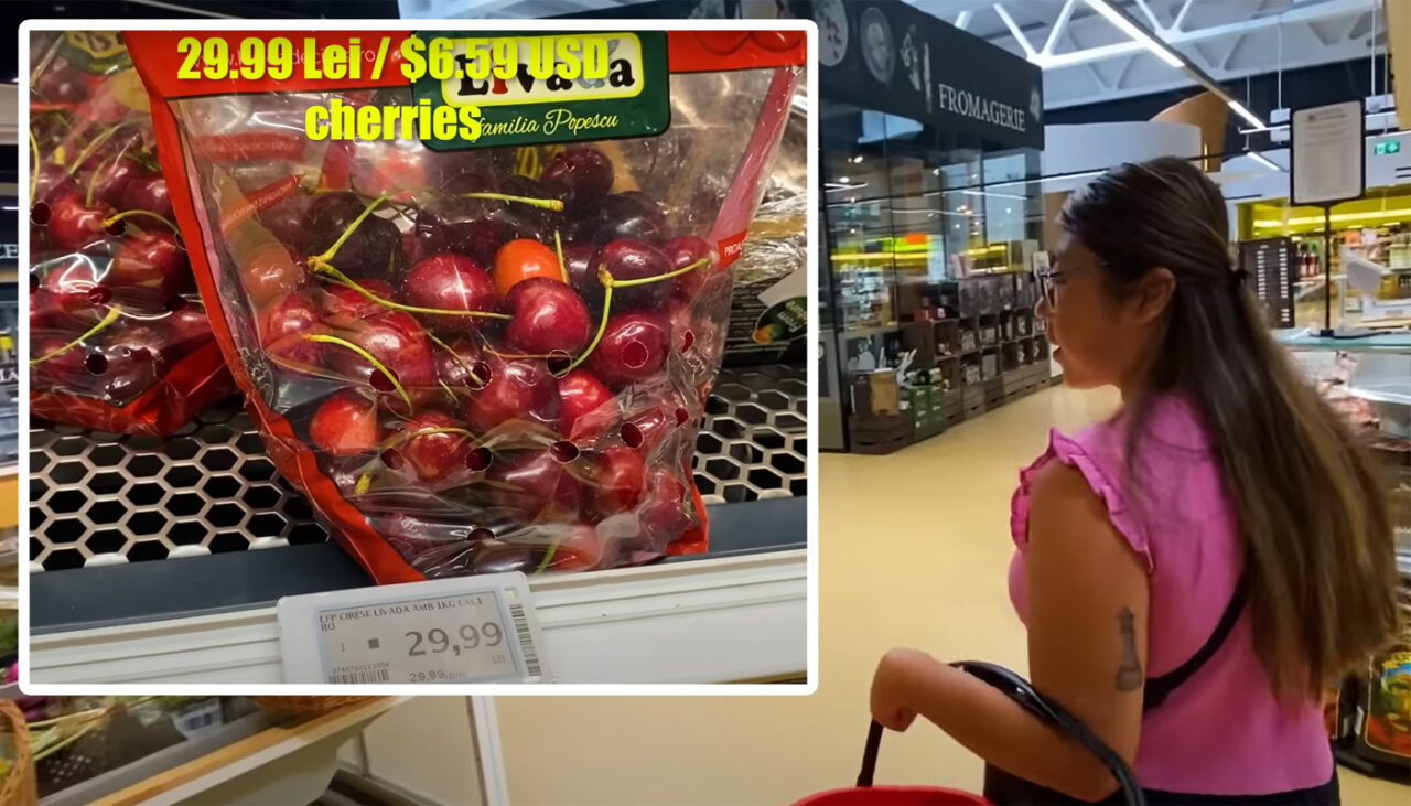 Cum au reacționat această tânără din Canada, după ce a văzut cireșe cu 29.99 lei/kg într-un Mega Image din Timișoara