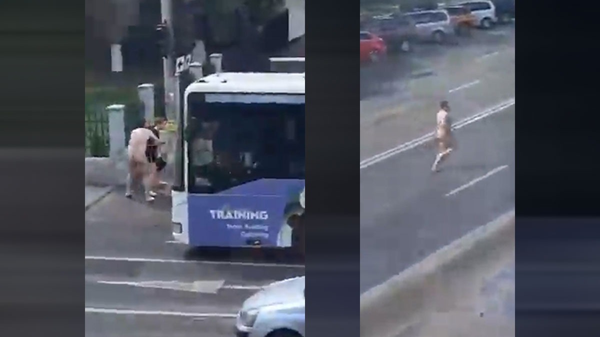 Scene ȘOCANTE. Un bărbat „gol-pușcă” agresează o tânără într-o stație de autobuz din Bacău. Totul a fost filmat de un martor