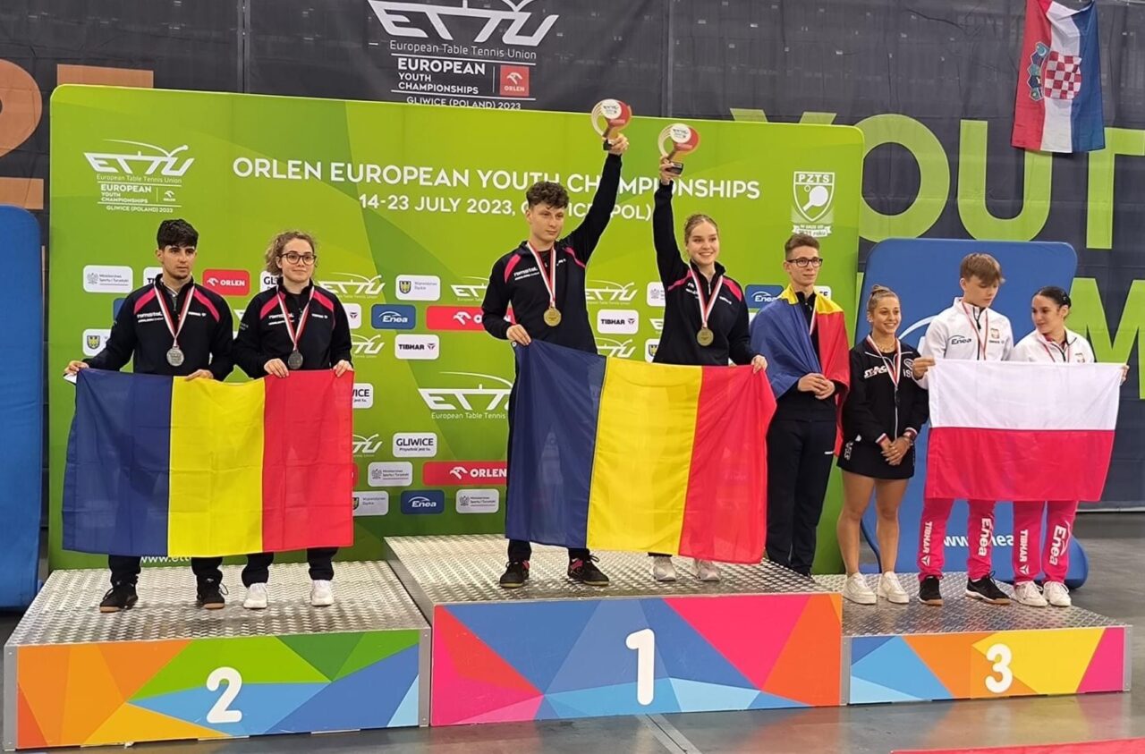 Patru dintr-o lovitură! Aur, argint și bronz pentru tricolori la Campionatele EUROPENE de tineret de tenis de masă