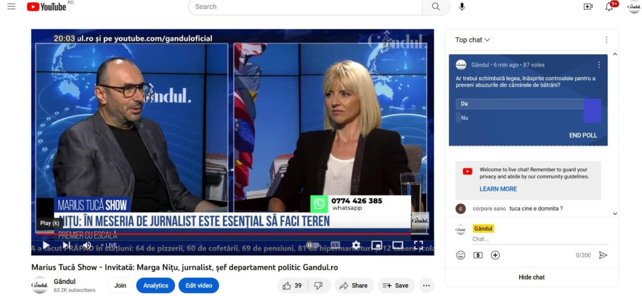 POLL Marius Tucă Show: „Ar trebui schimbată legea și înăsprite controalele pentru a preveni abuzurile din căminele de bătrâni?”
