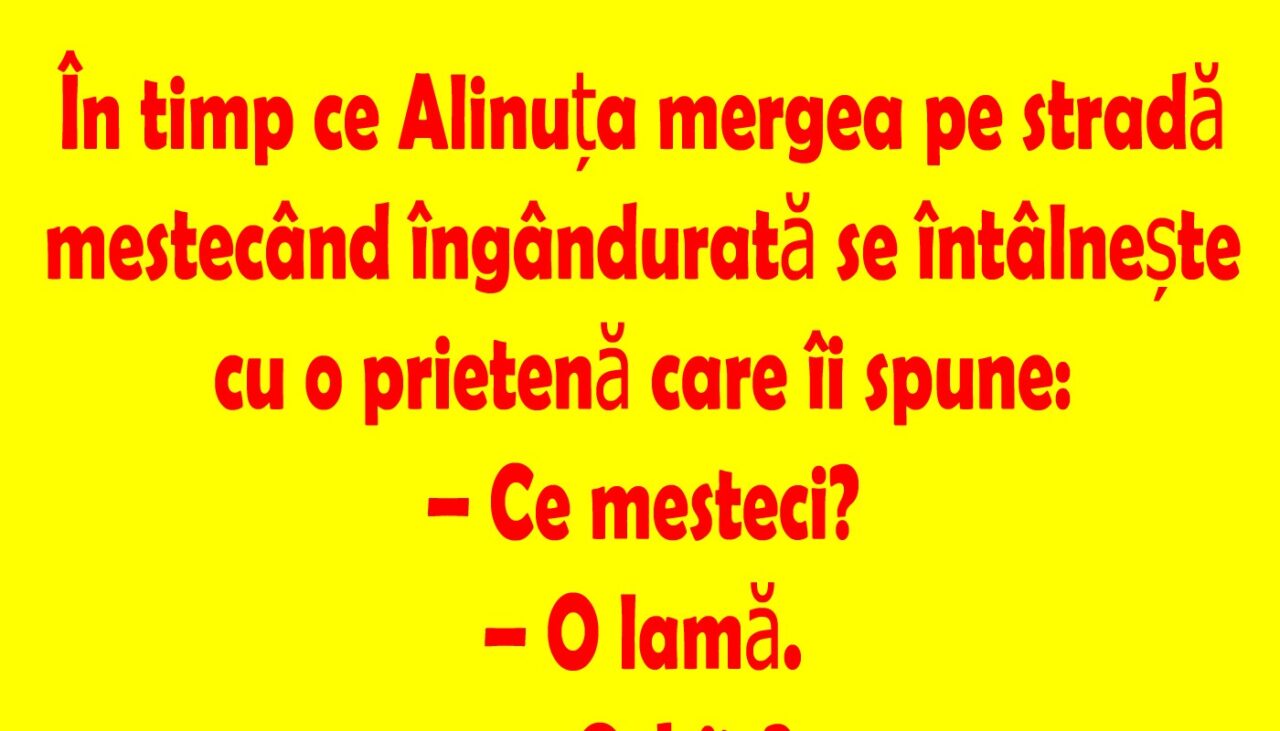 BANCUL de duminică | Alinuța mestecă pe stradă