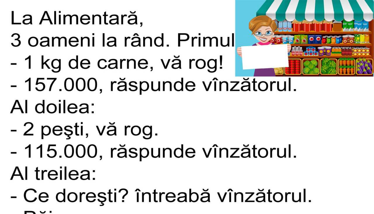 BANC | Trei oameni la „coadă” la Alimentară
