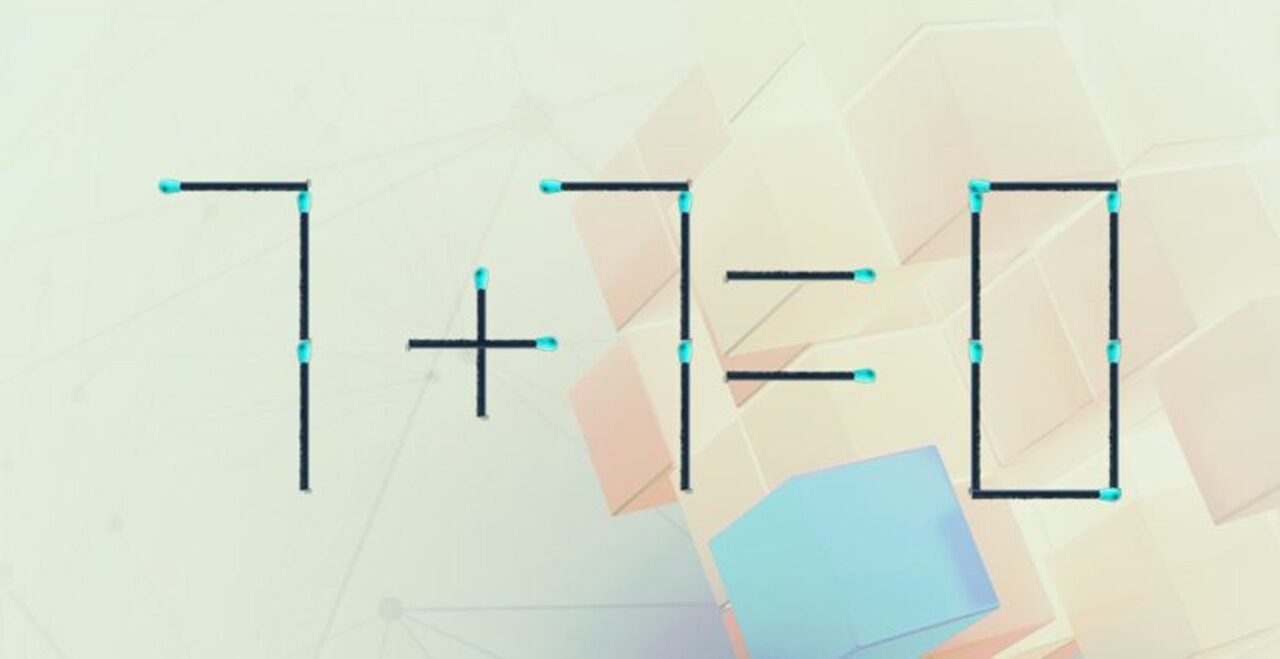 TEST IQ | Mută un singur chibrit pentru a corecta operația 7+7 = 0