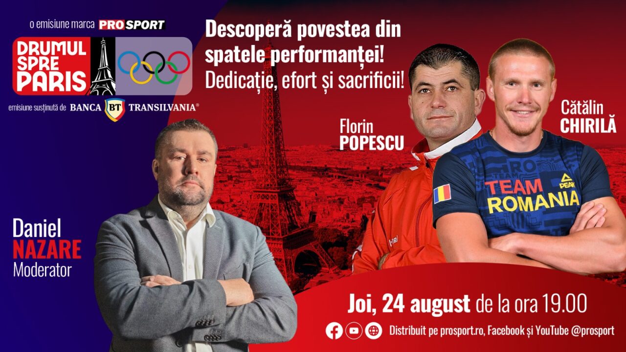 Cătălin Chirilă și antrenorul său, Florin Popescu, sunt invitații emisiunii ‘’Drumul spre Paris’’, realizată de junalistul Daniel Nazare