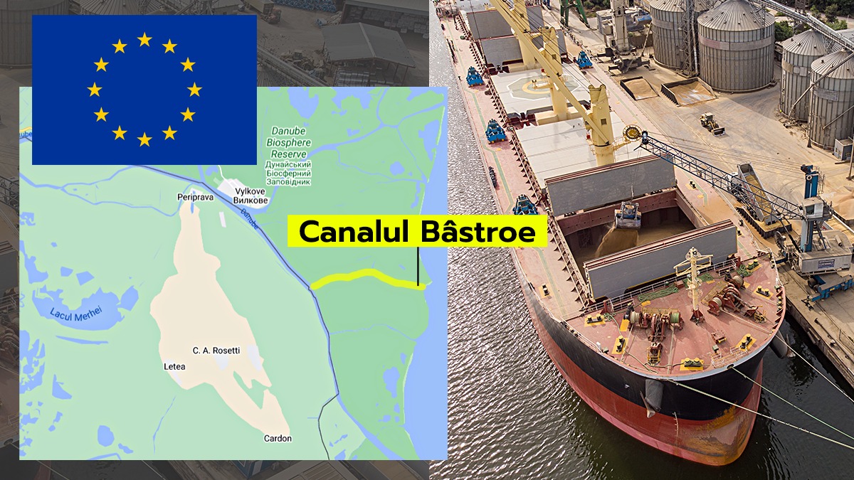 Experții europeni inspectează canalul Bâstroe, la finalul săptămânii. C.E. vrea soluții pentru îmbunătățirea tranzitului de cereale ucrainene