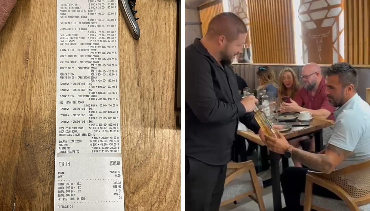 Notă de plată de 16.300 de lei într-un restaurant din Cluj. De necrezut cât a lăsat clientul bacșiș
