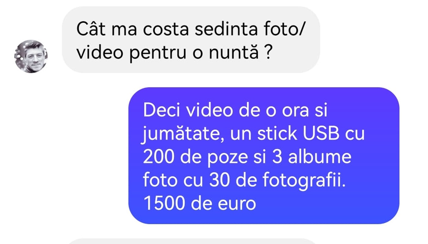 BANCUL de vineri | „Cât mă costă ședința foto/video pentru o nuntă?”