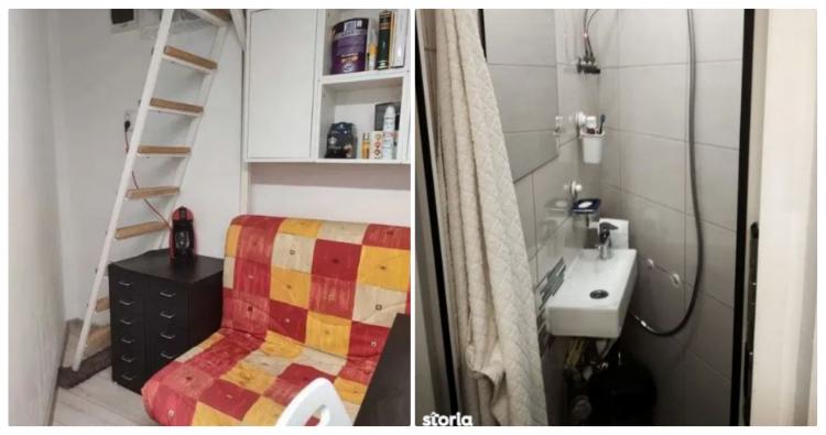 Cum se trăiește într-o garsonieră de 16 MP din Cluj. Dormi la etaj, „ca domnii”, pentru 29.000 de euro